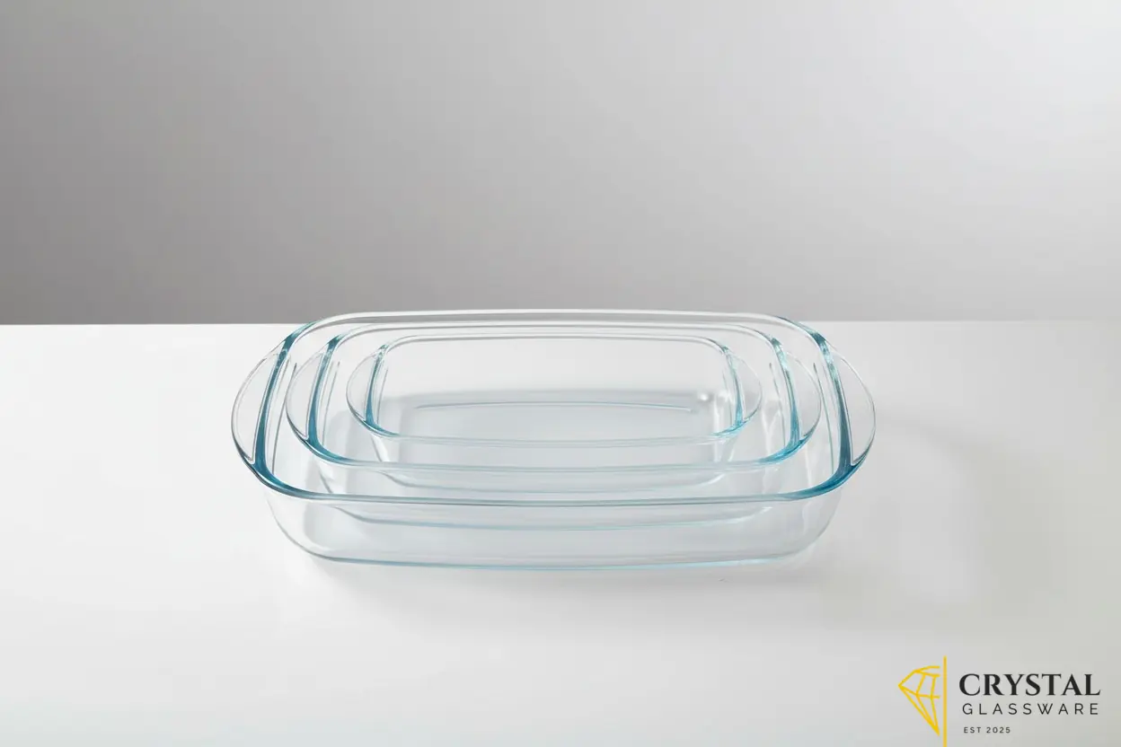 Deli Glassware 3 Pcs Rectangular Glass Dish Set 